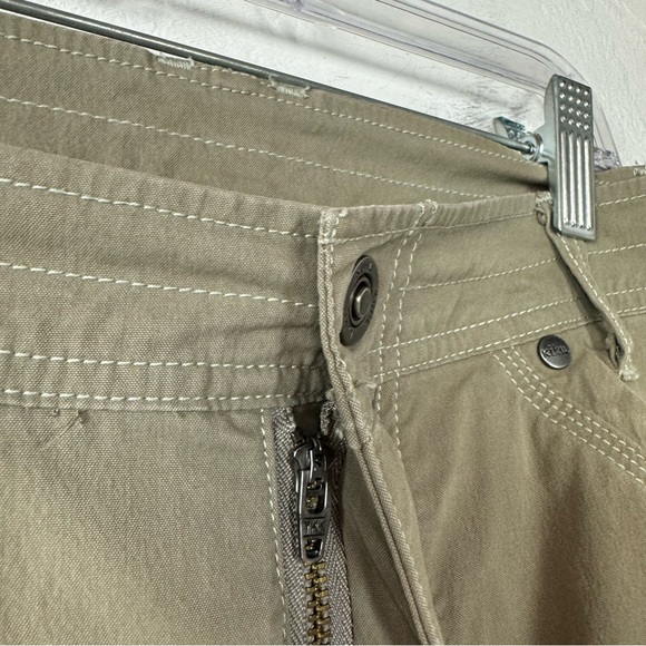 Kuhl Shorts Khaki Chino Tan Beige Solid Bermuda Side Cargo Pocket Hiking Outdoor - Picture 4 of 8
